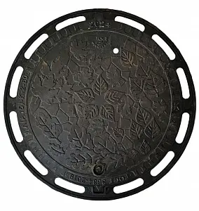 Люк чугунный "ЛИСТВА" (до 1,5т.) с фиксатором, З.У. ГОСТ 3634-2019 1